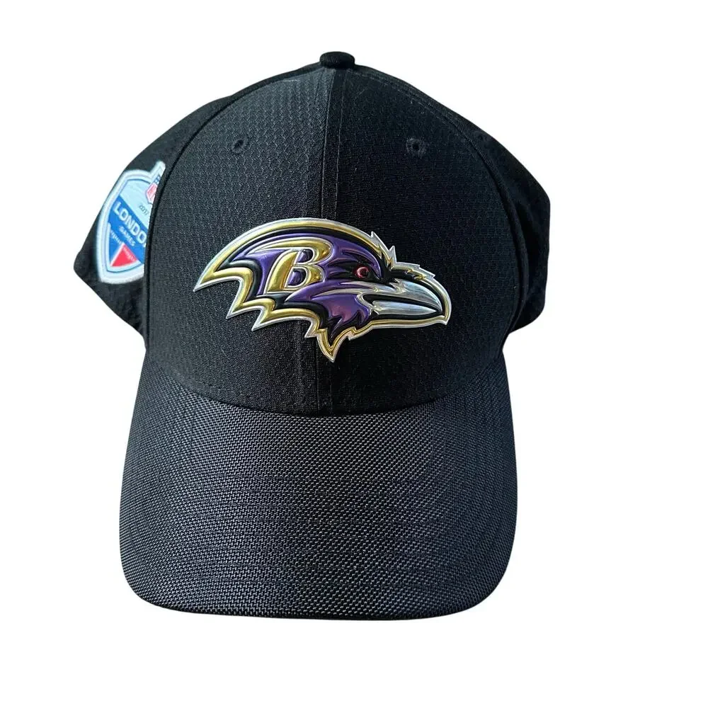 Baltimore Ravens Hat Black‎ London 2017 Cap New Era 39Thirty NFL Medium-Large